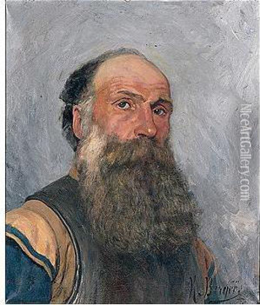 Man Med Skagg (bearded Man) Oil Painting - Karin Bergoo