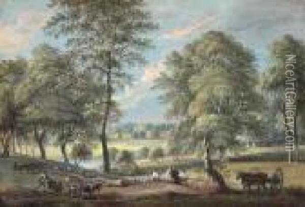 Foresters In Windsor Great Park Oil Painting - Paul Sandby
