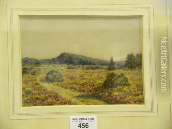 Burghclere Common Hampshire Looking Towards Highclere Oil Painting - Reginald Aspinwall