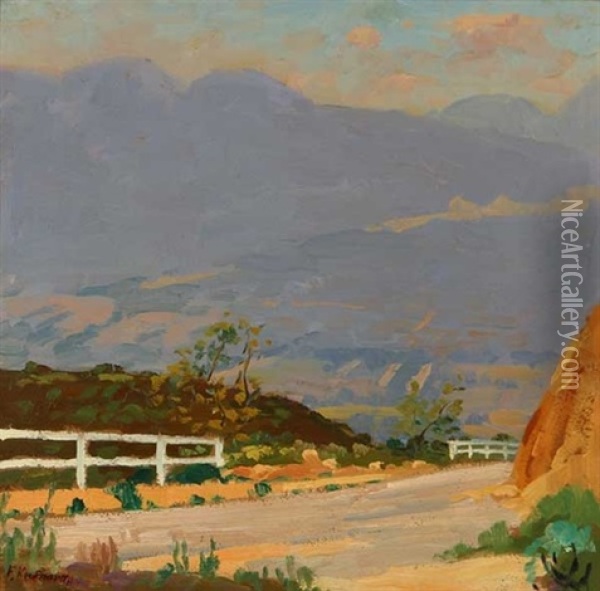 Flint Ridge (west Of Rose Bowl, Pasadena) Oil Painting - Ferdinand Kaufmann
