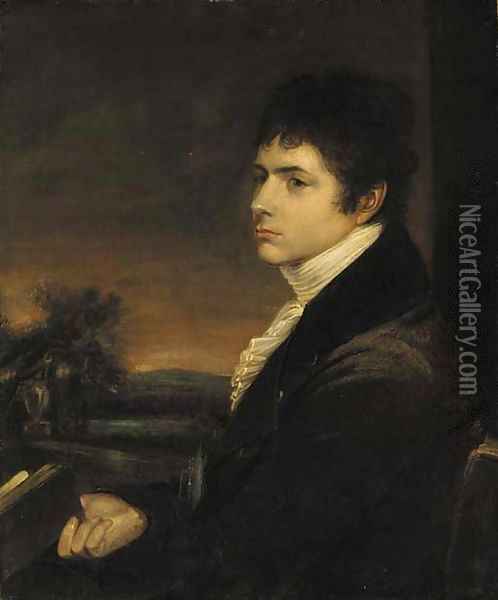 Portrait of a gentleman, traditionally identified as Robert Southey Oil Painting - English School