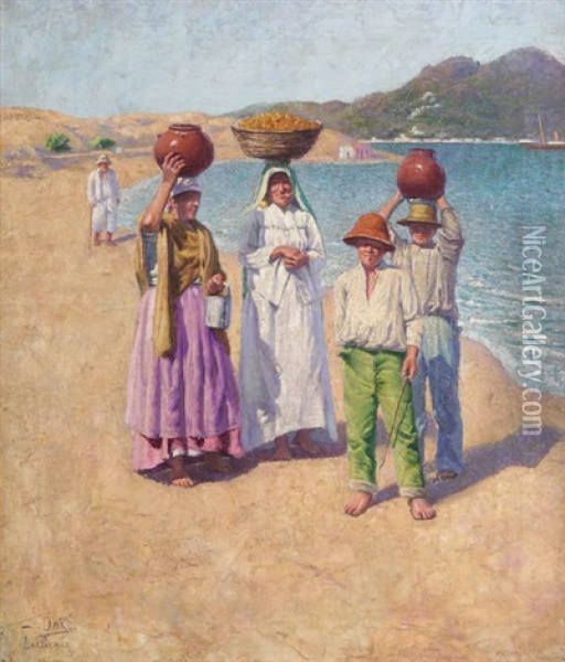 Las Palmas Oil Painting - Jacques Dore