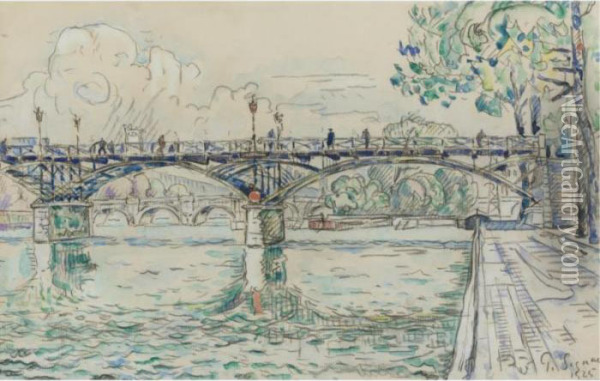 Le Pont Des Arts Oil Painting - Paul Signac