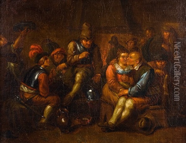 Interieur D'auberge Frivole Oil Painting - Egbert van Heemskerck the Elder