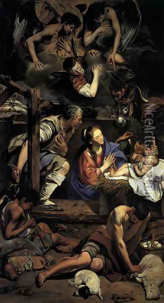 Adoration of the Shepherds 1612 Oil Painting - Fray Juan Bautista Maino