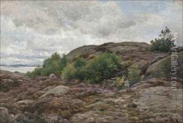 Kanervainen Kallio, Hisingen Oil Painting - Berndt Adolf Lindholm