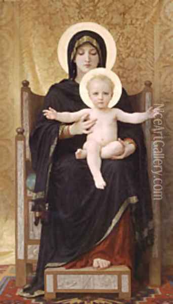 Madone Assise Oil Painting - William-Adolphe Bouguereau
