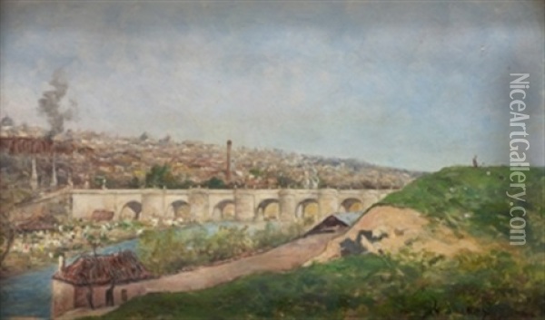 Puente De Toledo Oil Painting - Agustin Lhardy Garrigues