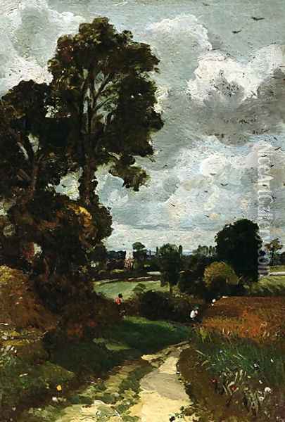 Oil Sketch of Stoke-by-Nayland Oil Painting - John Constable