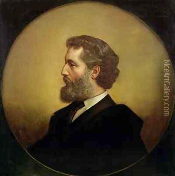 Portrait of Frederic Leighton 1830-96 Oil Painting - Philippe Felix Dupuis