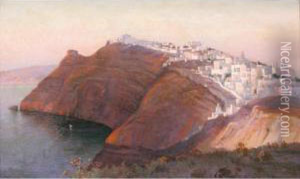 Santorini Oil Painting - Nikolaos Ximonas