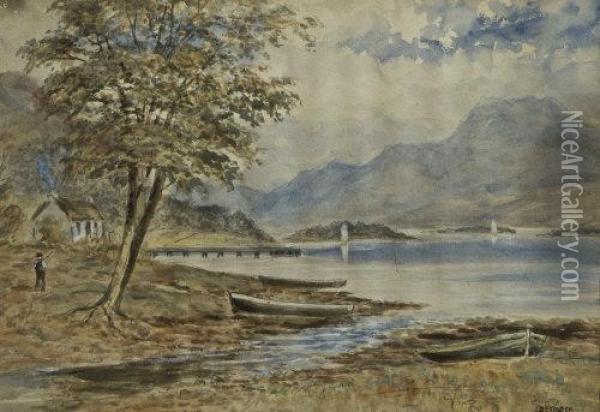 Loch Lomond At Luss Oil Painting - John White Alexander