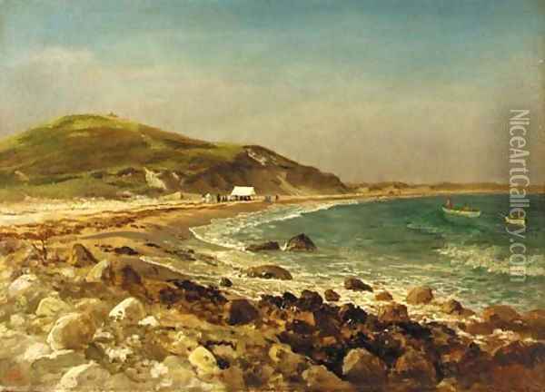 Coastal Scene Oil Painting - Albert Bierstadt