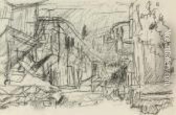Rue Dans Une Ville (recto); Immeuble (verso) Oil Painting - Pierre Bonnard