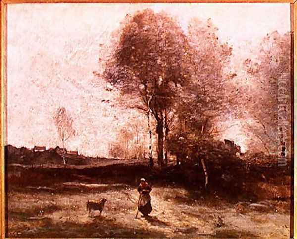 Landscape or, Morning in the Field Oil Painting - Jean-Baptiste-Camille Corot