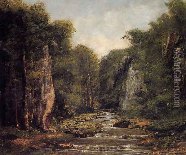 The River Plaisir-Fontaine Oil Painting - Gustave Courbet