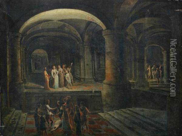 The Beheading Of Saint John The Baptist Oil Painting - Hendrick van Steenwyck the Younger