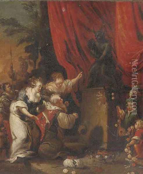 A sacrificial scene Oil Painting - Jacob Willemsz De The Elder Wet