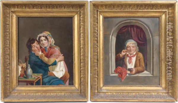  Le Priseur De Tabac > - < Couple  Oil Painting - Louis Leopold Boilly