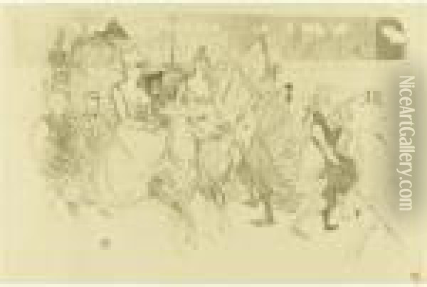Une Redoute Au Moulin Rouge (d. 65; A. 54; W. 42; A. 42) Oil Painting - Henri De Toulouse-Lautrec