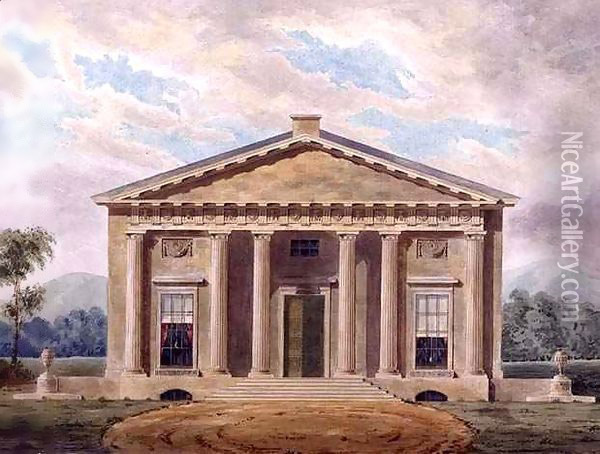 Design for a Neo-Classical Villa Oil Painting - Henry Bailey