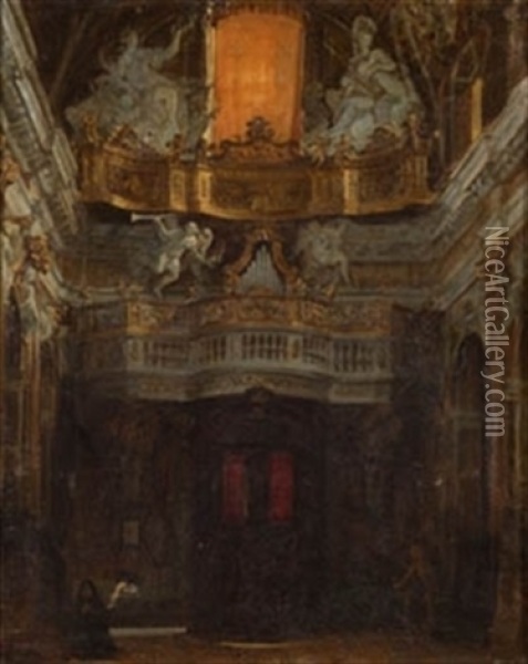Interior De Iglesia Oil Painting - Gabriel Maureta y Aracil