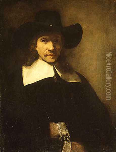 Portrait of a Man possibly 1650s Oil Painting - Harmenszoon van Rijn Rembrandt