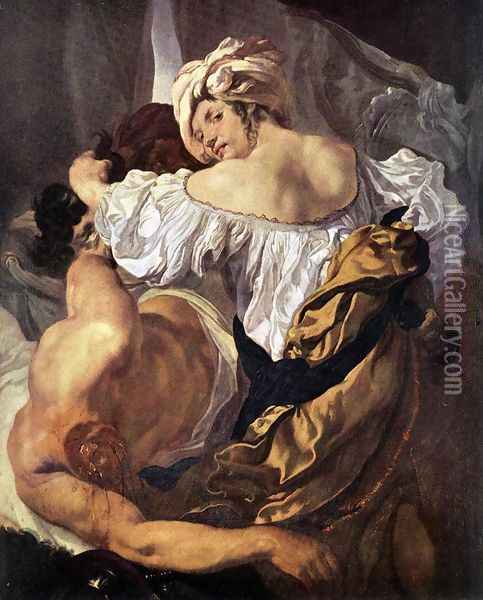 Judith and Holophernes 1628 Oil Painting - Johann Liss