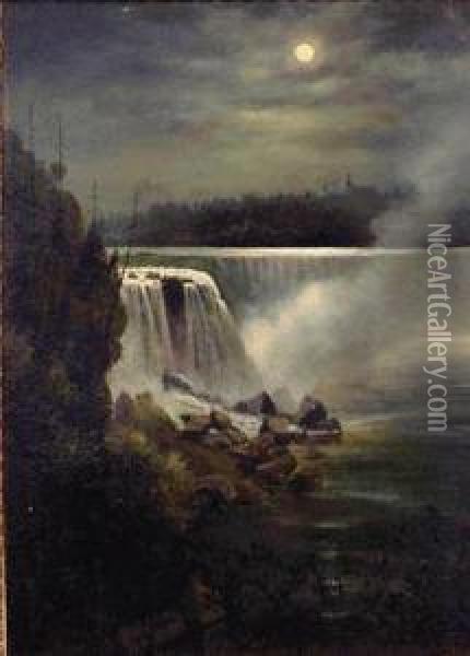 View No. 4 - The Terrapin Fall By Moonlight Oil Painting - Edward Roper