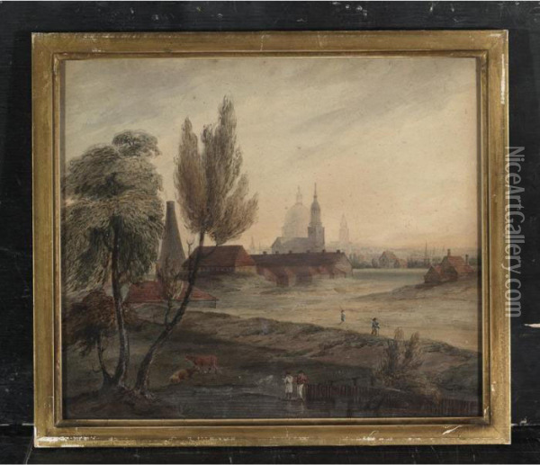 A View Of London From Hampstead Heath Oil Painting - Richard Westall