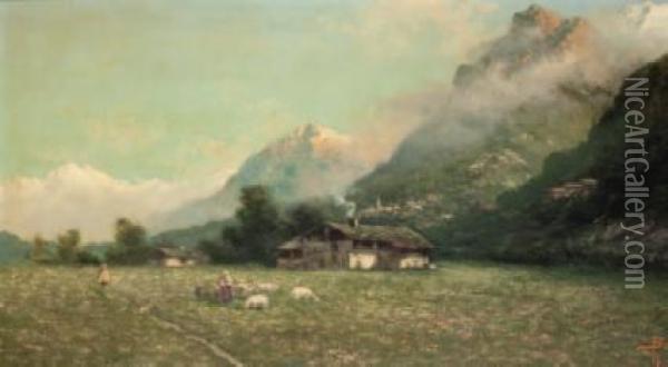 Paesaggio Montano Oil Painting - Giacinto Bo