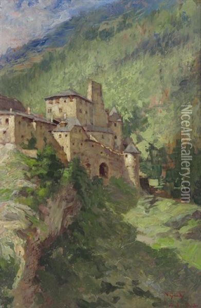 Il Castello Di Land, Inghilterra Oil Painting - Napoleone (Luigi) Grady