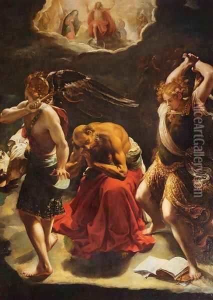 The Vision of St Jerome Oil Painting - Orazio Borgianni