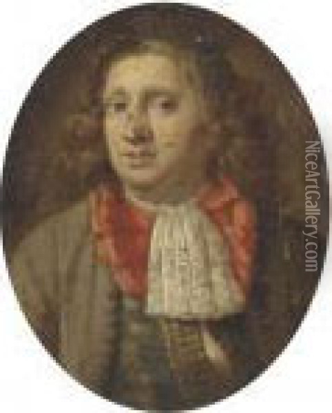 Portrait Of A Gentleman, Bust-length Oil Painting - Karel De Moor
