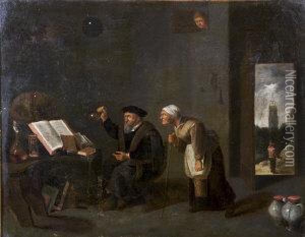 The Village Doctor Oil Painting - David The Younger Teniers