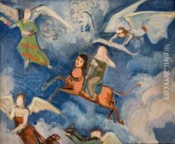 L'ascension Au Paradis Oil Painting - Jean Hippolyte Marchand
