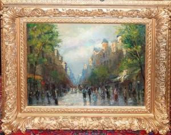 Parisstreet Scene Oil Painting - Bonnat Leon