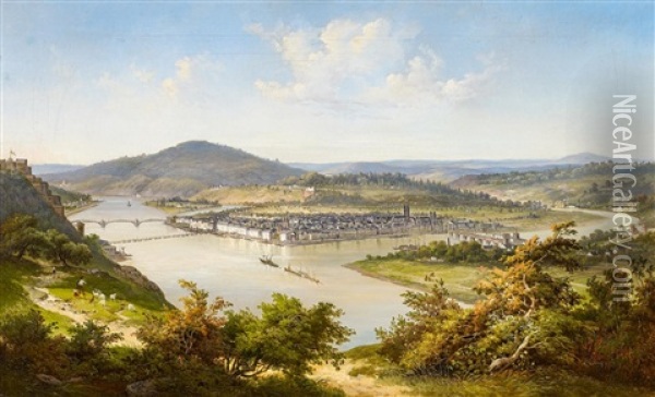 Ansicht Von Koblenz Oil Painting - Gustav Zick