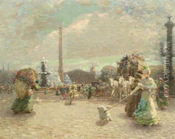 Paris Scene Oil Painting - Albert Scott Cox