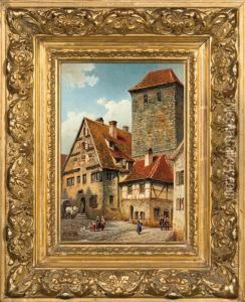 Street Of Rothenburg Oil Painting - Paul Wilhelm Meyerheim