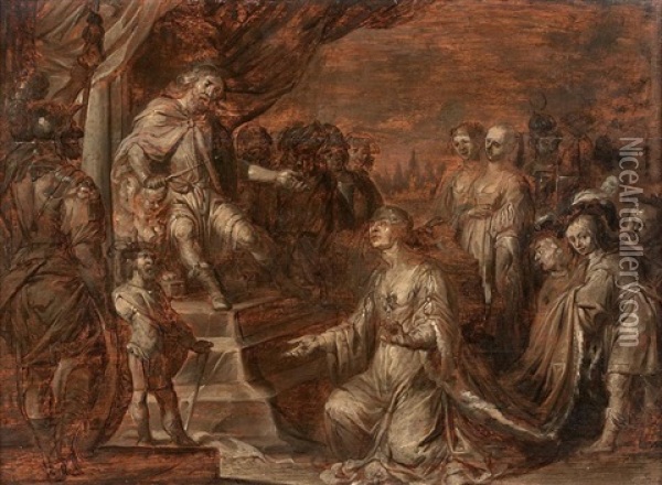 Esther Devant Assuerus Oil Painting - Peter Paul Rubens