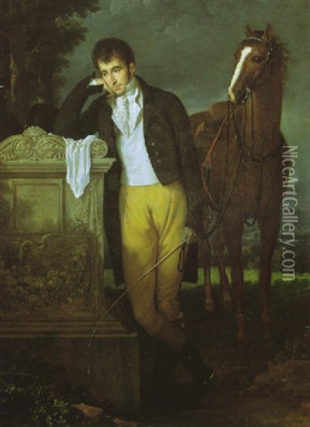 Portrait De Don Luigi Grimaldi, Prince De Santa Cruce, Marquis De Pietro Vajrana De Monaco Et Genes Oil Painting - Francois-Xavier Fabre