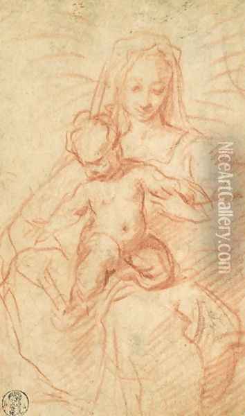 Madonna and Child Oil Painting - Vittorio Casini