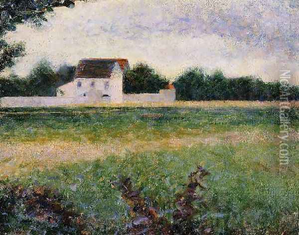 Landscape of the Ile de France Oil Painting - Georges Seurat