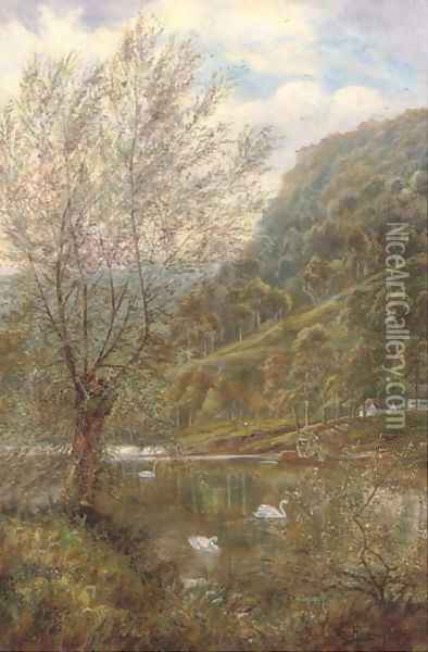 Near Streatley Hills-on-Thames Oil Painting - Theodore Hines