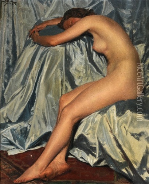 Female Nude Oil Painting - Maurice Joron