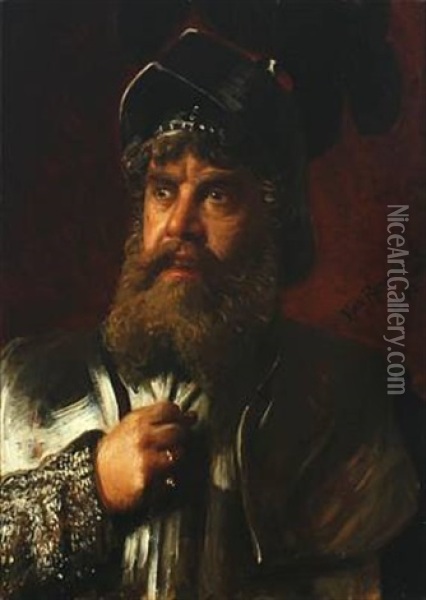 Portrait Of Man In Armor Oil Painting - Vilhelm Rosenstand
