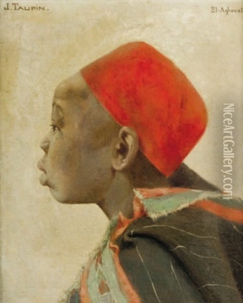 Profil De Jeune Arabe Oil Painting - Jules Charles Clement Taupin