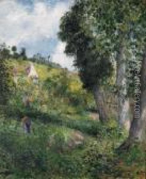 Paysage 'au Chou', Pres Pontoise Oil Painting - Camille Pissarro
