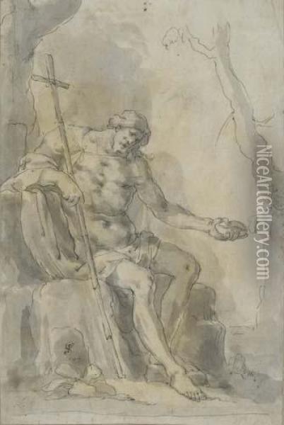 St. John The Baptist Oil Painting - Philipp Sadeler